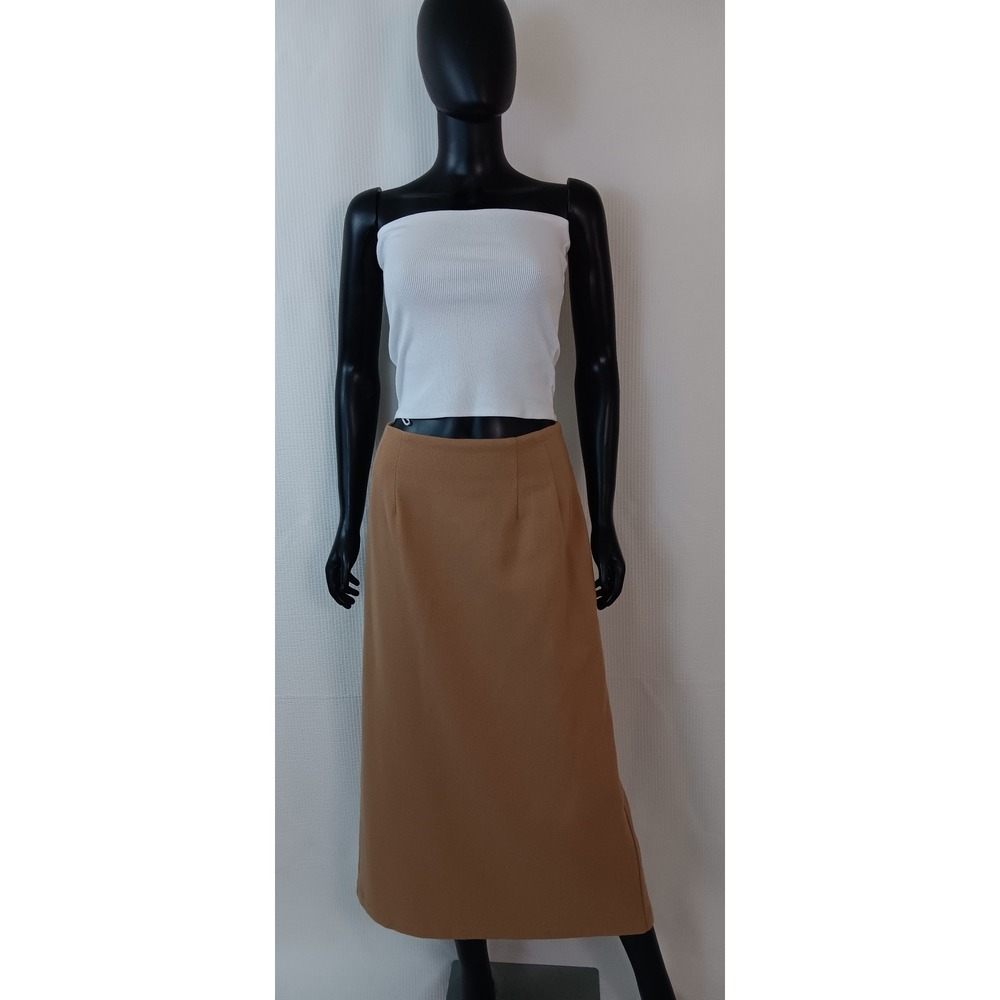 J.G. Hook Wool Pencil Skirt Brown Midi Made in USA Size 10 23-0391-5